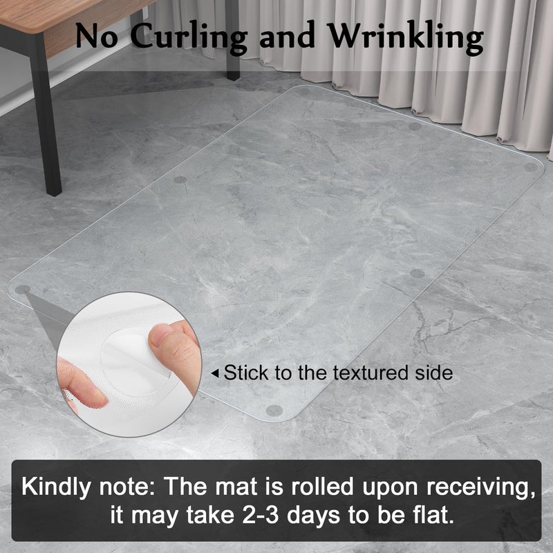 Blvornl Office Chair Mat for Hard Wood Floor, Sturdy Plastic Protector Floor Mat for Office Chair, Rectangle Transparent PVC Computer Hard Floor Chair Mat for Desk, Office, Home (Clear, 30 X 48in) - Image 4